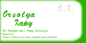 orsolya kapy business card